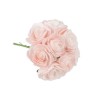 BOUQUET DE 8 ROSES MOUSSES ROSE 8 CM SUR TIGE 15 CM