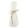 VASE MARCELLE EN CERAMIQUE BLANC MAT ET NOEUD JUTE 22 X 8.5 CM