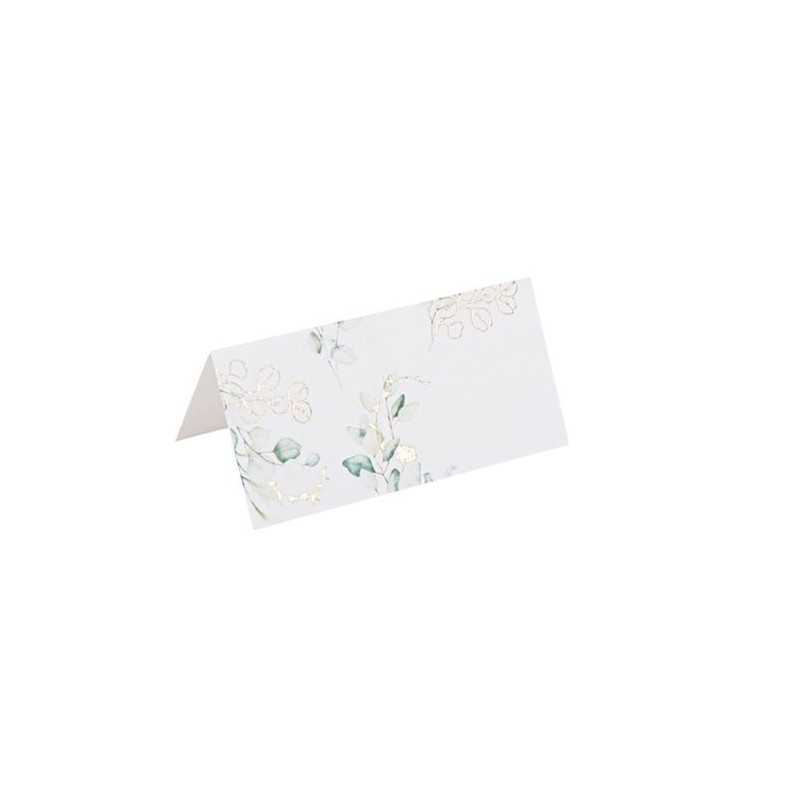 10 MARQUE-PLACES SAUGE GREEN BLANCS VERT SAUGE ET OR 8 X 4 CM