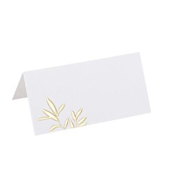 10 MARQUE-PLACES JOLIS BRINS BLANC ET OR 8X 4 CM 