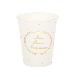 8 GOBELETS MON PREMIER ANNIVERSAIRE 255 ML 