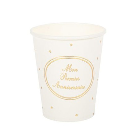 8 GOBELETS MON PREMIER ANNIVERSAIRE 255 ML 