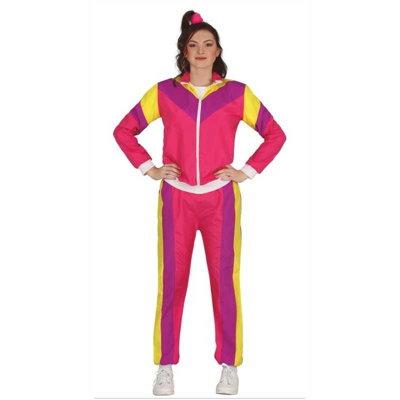DEGUISEMENT SURVETEMENT OU JOGGING ANNEES 80 ROSE TAILLE 14-16 ANS 