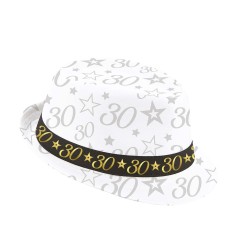 CHAPEAU BORSALINO BLANC ANNIVERSAIRE 30 ANS 