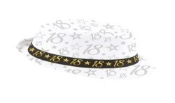 CHAPEAU BORSALINO BLANC ANNIVERSAIRE 18 ANS 