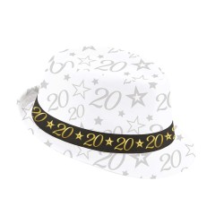 CHAPEAU BORSALINO BLANC ANNIVERSAIRE 20 ANS 