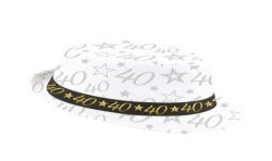 CHAPEAU BORSALINO BLANC ANNIVERSAIRE 40 ANS 