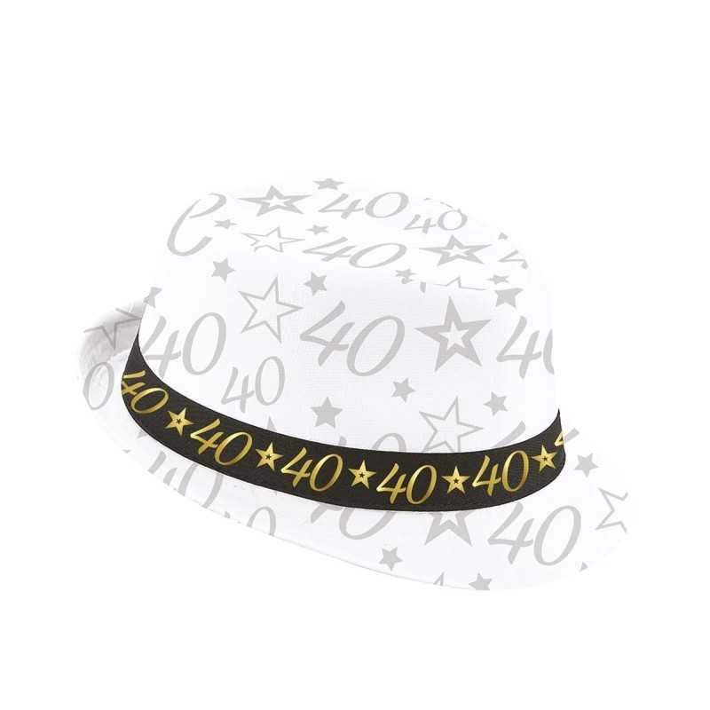 CHAPEAU BORSALINO BLANC ANNIVERSAIRE 40 ANS 