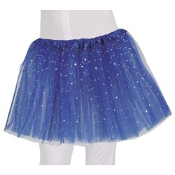 TUTU BLEU FONCE AVEC PAILLETTES ETOILES 30 CM ENFANT