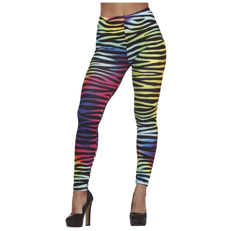 LEGGINS ZEBRE FLUO NEON ANNEE 80'S TAILLE M