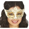 DEMI-MASQUE OU LOUP VENITIEN OR ET MOTIFS PARTITIONS