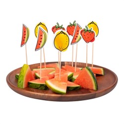 SET 12 BATONNETS COCKTAIL FRUITS 12 CM 