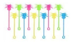 SET DE 12 BATONNETS D'ANANAS 4 COULEURS 23.5 CM 