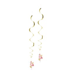 SET DE 2 SPIRAL FLAMANTS ROSE 85 CM 