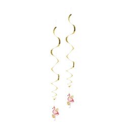 SET DE 2 SPIRAL FLAMANTS ROSE 85 CM 