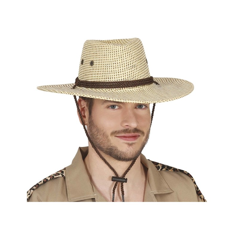 CHAPEAU DE COW BOY WESTERN MARRON EFFET TISSE