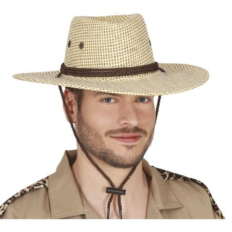 CHAPEAU DE COW BOY WESTERN MARRON EFFET TISSE