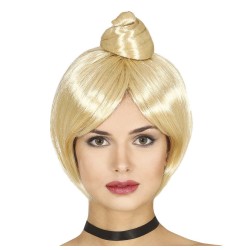 PERRUQUE CHEVEUX BLONDS AVEC CHIGNON SANS FRANGE