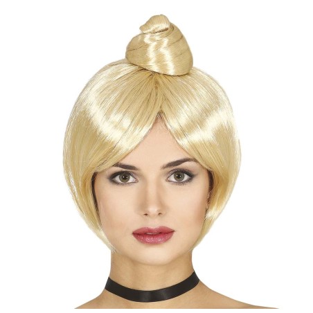 PERRUQUE CHEVEUX BLONDS AVEC CHIGNON SANS FRANGE