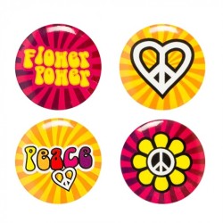 6 PIN'S PEACE AND LOVE 3 CM 