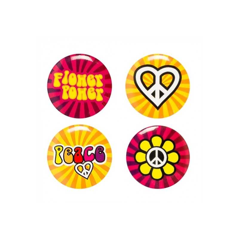 6 PIN'S PEACE AND LOVE 3 CM 