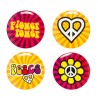 6 PIN'S PEACE AND LOVE 3 CM 