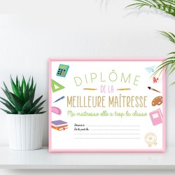 CADRE DIPLOME DE LA MEILLEURE MAITRESSE