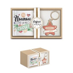 COFFRET CADEAU UNE NOUNOU D'ENFER MUG + PORTE CLE