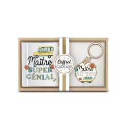 COFFRET CADEAU MAITRE AU TOP MUG + PORTE CLE