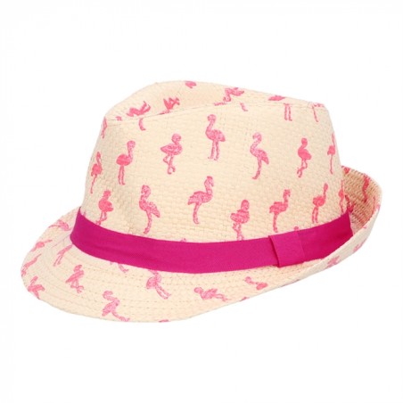 CHAPEAU BORSALINO FLAMANT ROSE 