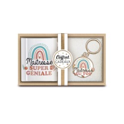 COFFRET CADEAU MAITRESSE AU TOP MUG + PORTE CLE