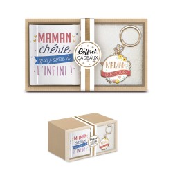 COFFRET CADEAU MAMAN D'AMOUR MUG + PORTE CLE