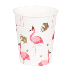 10 GOBELETS FLAMANT ROSE 21 CL 