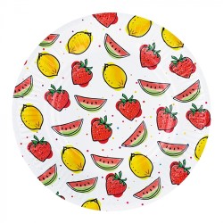 8 ASSIETTES FRUITS 23 CM 