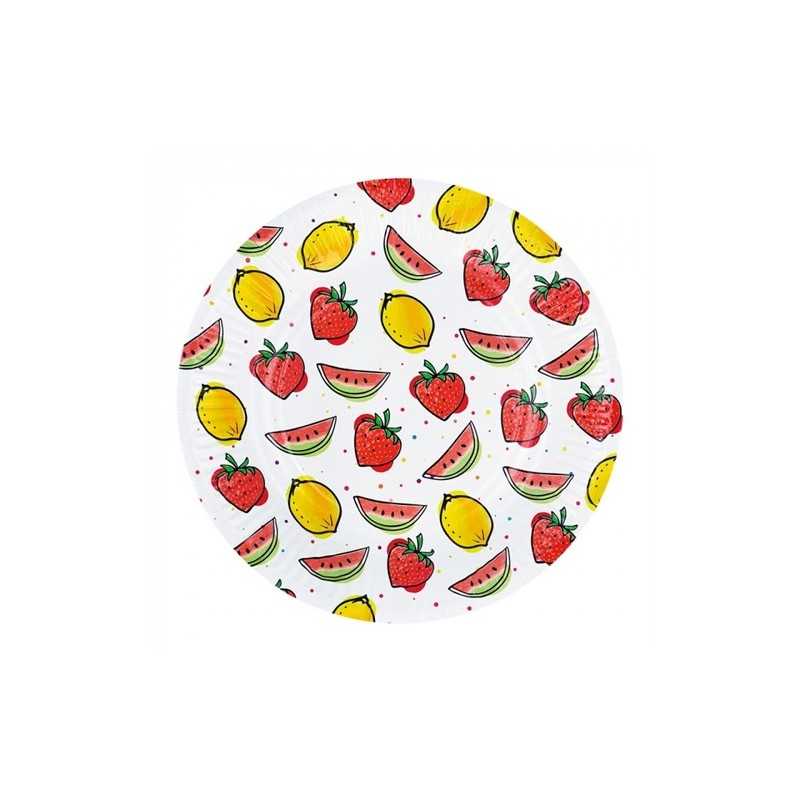 8 ASSIETTES FRUITS 23 CM 