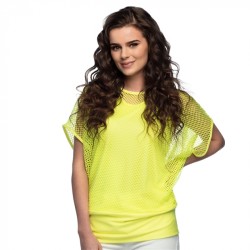 TOP EN RESILLE JAUNE FLUO TAILLE M-L