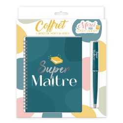 COFFRET CADEAU SUPER MAITRE CARNET DE NOTES ET STYLO