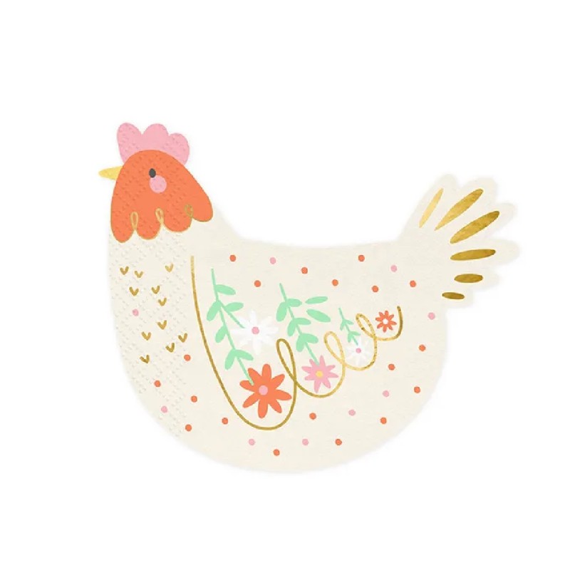 20 SERVIETTES POULE 32 X 26 CM