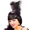 BANDEAU SEQUINS NOIRS AVEC PLUMES NOIRES GATSBY CHARLESTON