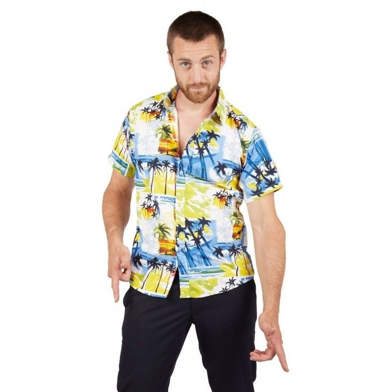 CHEMISE HAWAIENNE BLEU TAILLE L - XL 