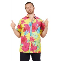 CHEMISE HAWAIENNE JAUNE TAILLE S-M