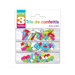 TRIO CONFETTIS DE TABLE MULTICOLORE