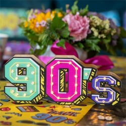 DECORATION ANNEE 90'S LUMINEUSE MULTICOLORE 22 X 10 CM