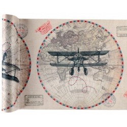 CHEMIN DE TABLE VOYAGES TOUR DU MONDE 30 CM X 3 METRE 