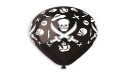 5 BALLONS LATEX BIO PIRATES 33CM NOIR 