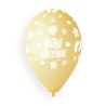 5 BALLONS BIO LATEX BEBE ARRIVE 33CM  5 BALLONS BIO LATEX BEBE ARRIVE 33CM