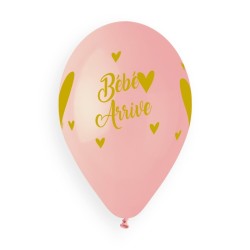 5 BALLONS BIO BÉBÉ ARRIVE 33CM PASTEL MULTICOLORE