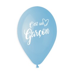 5 BALLONS BIO LATEX C'EST UN GARCON BLEU 33CM