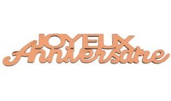 CONFETTIS BOIS JOYEUX ANNIVERSAIRE ROSE GOLD