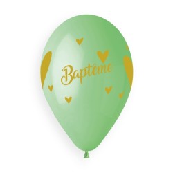 5 BALLONS BIO BAPTÊME 33CM PASTEL MULTICOLORE